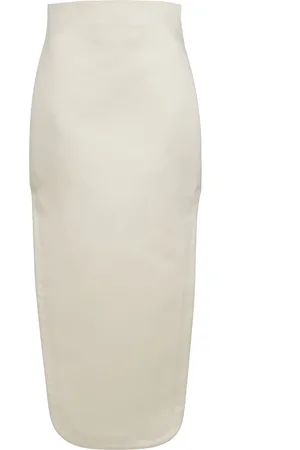 A.W.A.K.E. MODE Slit-Detail Satin Midi Skirt