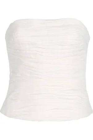 AJE Sunbeam Ruched Cotton Bustier