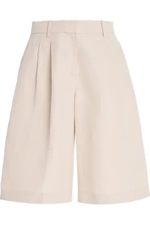 Lafayette 148 Sutton Silk-Linen Wide-Leg Shorts