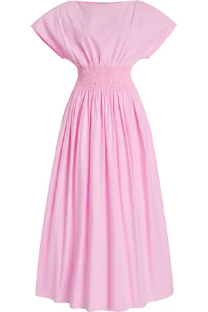 MATTEAU Exclusive Shirred Cotton Midi Dress