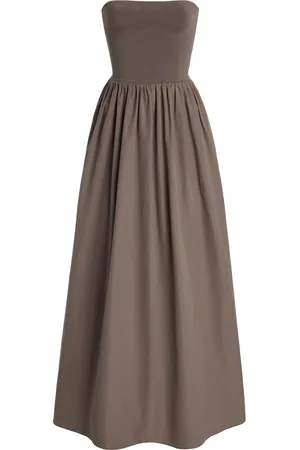 MATTEAU Exclusive Strapless Knit and Cotton Maxi Dress