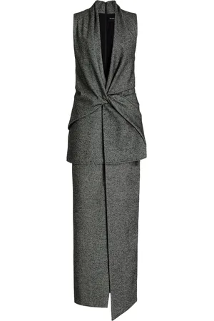 BRANDON MAXWELL The Margo Wool-Blend Midi Dress