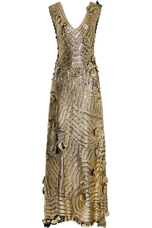 ULLA JOHNSON Evelyn Metallic Crocheted Cotton Maxi Dress
