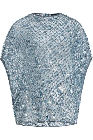 LAPOINTE Sequined Net-Mesh Cape T-Shirt