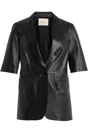 Lafayette 148 Short Sleeve Leather Blazer