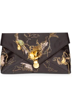 DRIES VAN NOTEN Embellished Satin Envelope Clutch