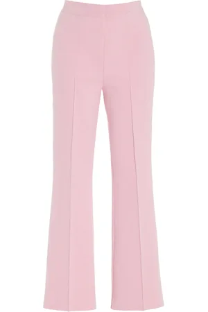 High Exclusive Kick Stretch-Cotton Knit Cropped Flared Pants