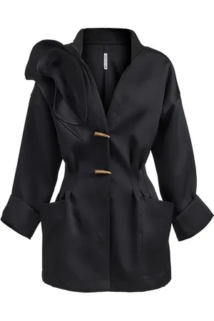 MATICEVSKI Lotus Sculptural Sateen Mini Shirt Dress