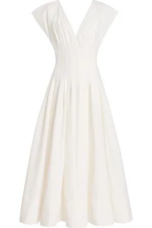 Simkhai Nina Pleated Cotton-Blend Midi Dress
