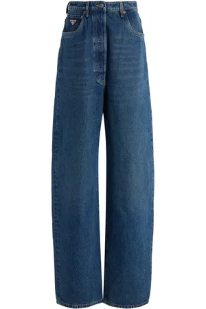 Prada Rigid High-Rise Wide-Leg Pants