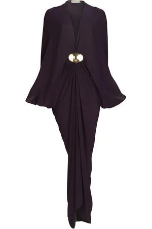 Silvia Tcherassi Fiore Draped Crepe Maxi Dress