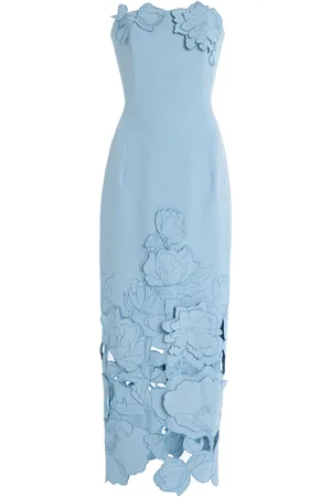 LEO LIN Exclusive Rayna Floral-Appliquéd Cutout Crepe Maxi Dress