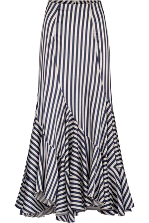 Silvia Tcherassi Florina Striped Silk Maxi Skirt