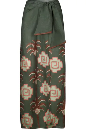 JOHANNA ORTIZ Amazon Echos Linen Wrap Maxi Skirt