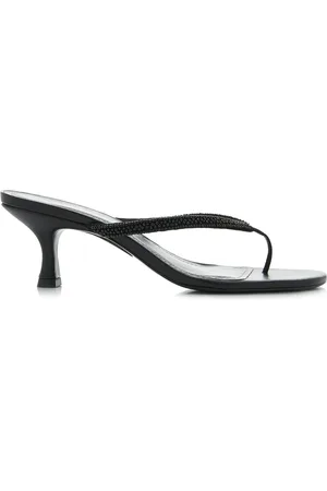 Staud Freja Beaded Leather Thong Sandals