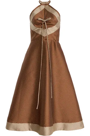 Rosie Assoulin 50s Satin Halter Midi Dress