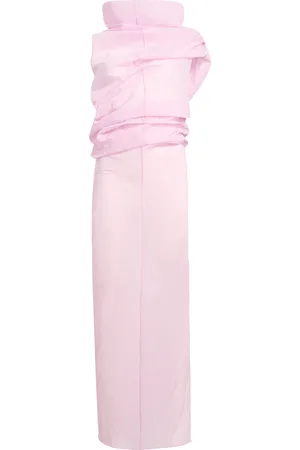 Khaite Jeanty Draped Gauze Maxi Dress