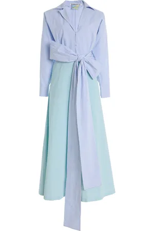 Bernadette Exclusive Riviera Clarence Striped Cotton Maxi Shirt Dress