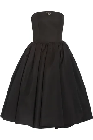 Prada Logo-Detailed Nylon Gabardine Strapless Midi Dress