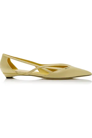 Prada Cutout Leather Ballet Flats