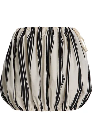 Serafini Striped Cotton-Blend Mini Skirt