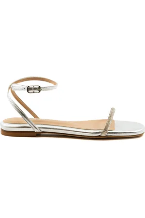 Andrea Gomez Brook Crystal Metallic-Leather Sandals