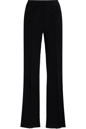 High Long Kick Flared Stretch-Cotton Knit Pants