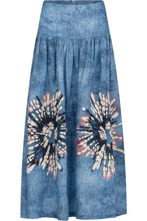 Silvia Tcherassi Abla Stonewashed Linen Midi Skirt