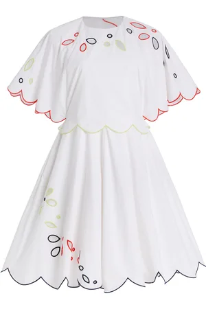 Rosie Assoulin Buttercup Embroidered Cotton Mini Dress