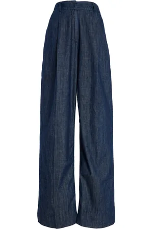 Another Tomorrow Cotto Chambray Wide-Leg Pants
