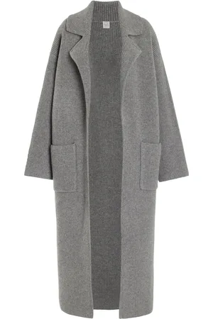 Totême Ribbed-Knit Wool-Blend Cardigan Coat