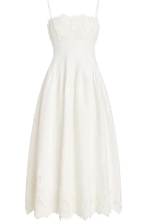 Simkhai Lilianna Lace-Detailed Cotton-Blend Midi Dress
