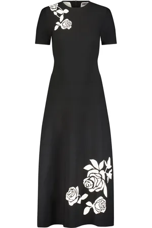 LELA ROSE Jacquard Knit Midi Dress