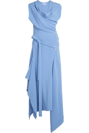 Salvatore Ferragamo Asymmetric Crepe Midi Dress