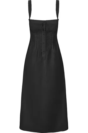 Staud Matilde Lace-Trimmed Cotton Midi Dress