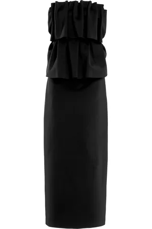 Dagmar Ruffled Stretch-Crepe Strapless Midi Dress