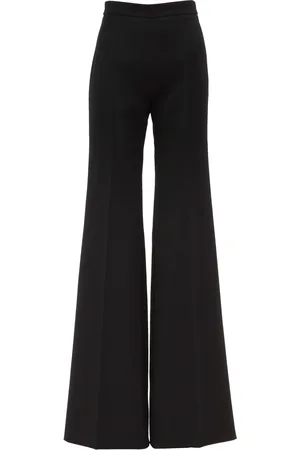 Chloé High-Rise Grain De Poudre Wool Wide-Leg Pants