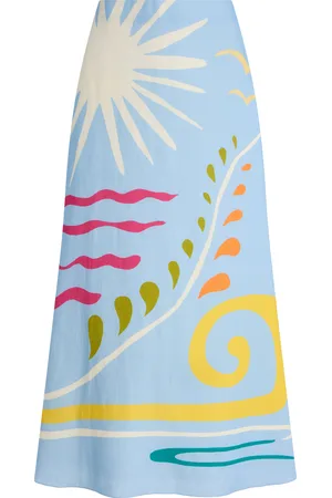 Cala De La Cruz Exclusive Tua Linen Midi Skirt