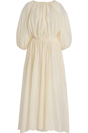 Serafini Gathered Poplin Maxi Dress