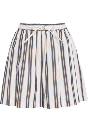 ASCENO The Boston Striped Cotton-Blend Shorts