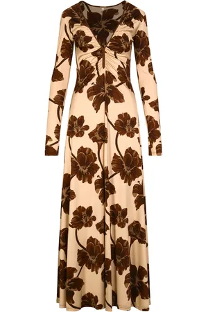 JOHANNA ORTIZ Alma Bordada Ruched Jersey Maxi Dress