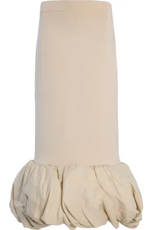 Simkhai Camille Linen-Blend Bubble Midi Skirt