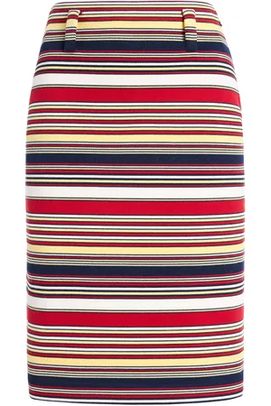 Prada Striped Knit-Cotton Midi Skirt