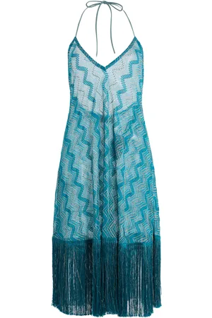 Missoni Exclusive Riviera Fringed Cotton-Blend Knit Midi Dress
