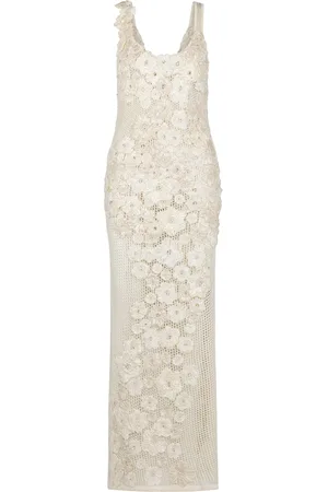 Heirlome Emily Flower-Detailed Knit Silk Gown