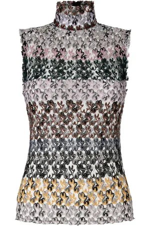 Missoni Lamé Lace Turtleneck Top
