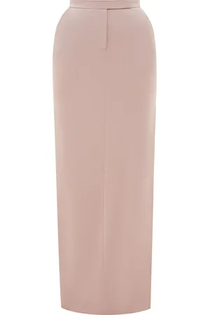 ALEX PERRY Tailored Satin Crepe Maxi Skirt