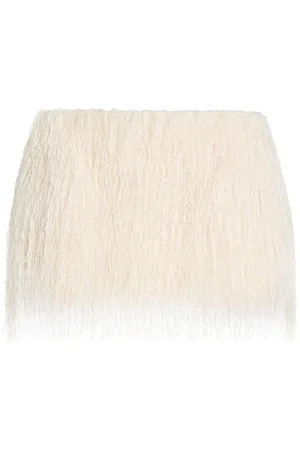 Carla Zampatti Fringed Knit Mini Skirt