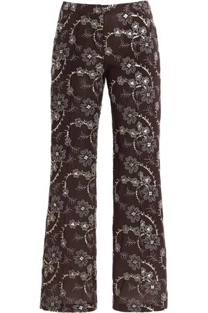 SIEDRES Cera Embroidered Straight-Leg Pants