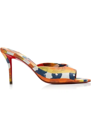 Christian Louboutin Miss Z 80mm Printed Toile Mules
